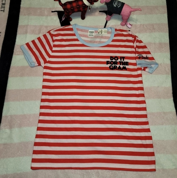 VS PINK "DO IT FOR THE GRAM" Tshirt Large NWT - Picture 2 of 9